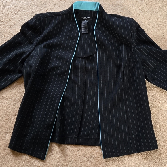 Perceptions navy blue suit blazer size 16 - Picture 3 of 5